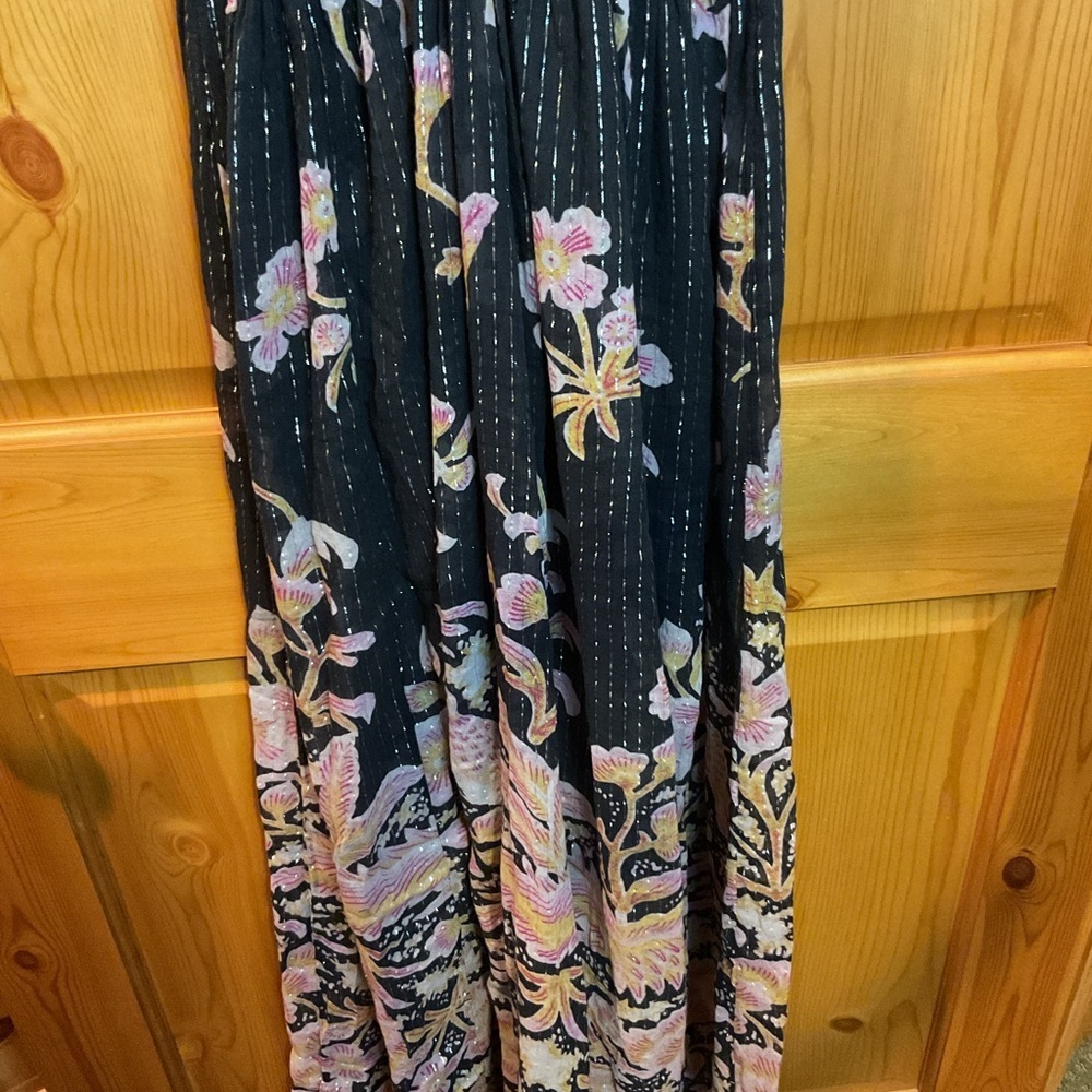 Anthropologie Black and Pink Cut Out Maxi Size S - Picture 5 of 8